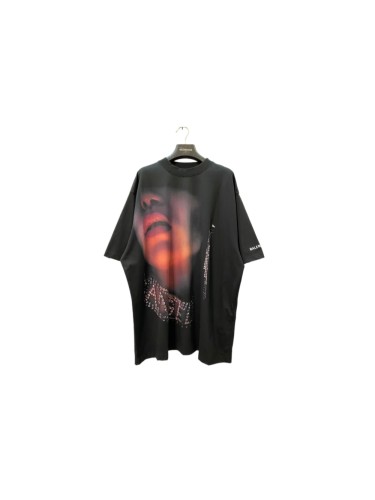 1:1 quality version Blurred Lips Portrait Rhinestone Drip Look Away Distressed Oversized Tee 29503984