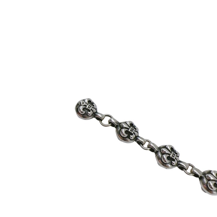 925 Silver Fleur De Lis Bead Unisex Couple Style Bracelet 29507654