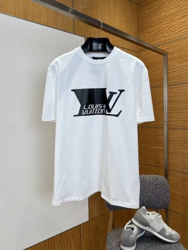 1:1 quality version Diagonal Texture LV Logo Front Back Vuitton Print Oversized Tee 29509279