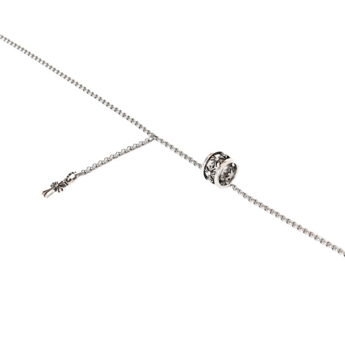 925 Silver Floral Cross Barrel Pendant Necklace 29507619