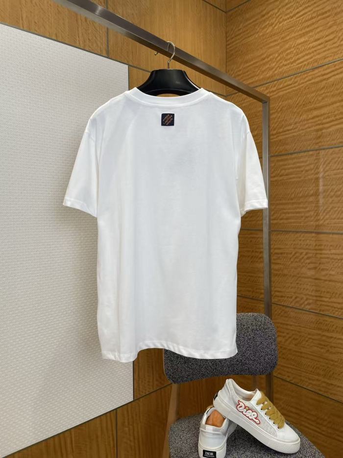 1:1 quality version LV Letter Palm Tree Bull Zebra Embroidery Oversized Tee 29509284