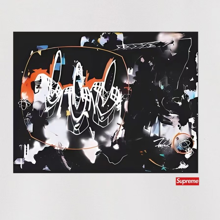 Futura Collab Black Abstract Graffiti Signature Logo Fox Fleece Oversized Hoodie 3 colors 29510976