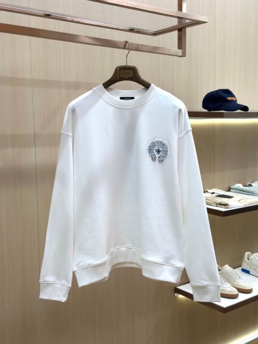 Light Blue Horseshoe Cross Floral Logo Grey Wash Crewneck Sweatshirt 2 Colors 29510924