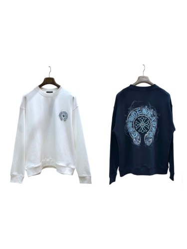 Light Blue Horseshoe Cross Floral Logo Grey Wash Crewneck Sweatshirt 2 Colors 29510924