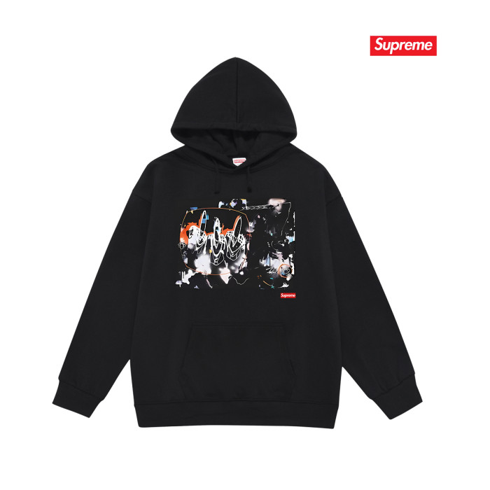 Futura Collab Black Abstract Graffiti Signature Logo Fox Fleece Oversized Hoodie 3 colors 29510976