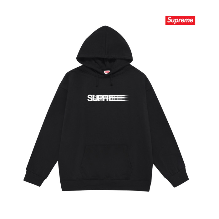 Motion Blur Speed Line Logo Print Fox Fleece Oversized Hoodie 4 colors 29511029