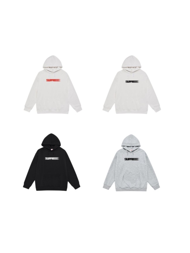 Motion Blur Speed Line Logo Print Fox Fleece Oversized Hoodie 4 colors 29511029