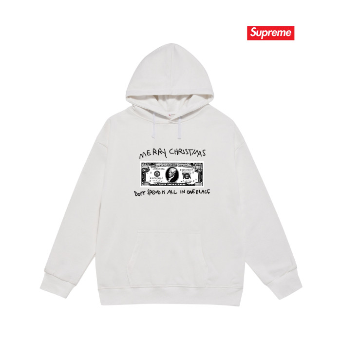 Merry Christmas Dollar Bill Handwritten Text Print Fox Fleece Oversized Hoodie 3 colors 29511035