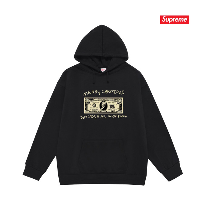 Merry Christmas Dollar Bill Handwritten Text Print Fox Fleece Oversized Hoodie 3 colors 29511035