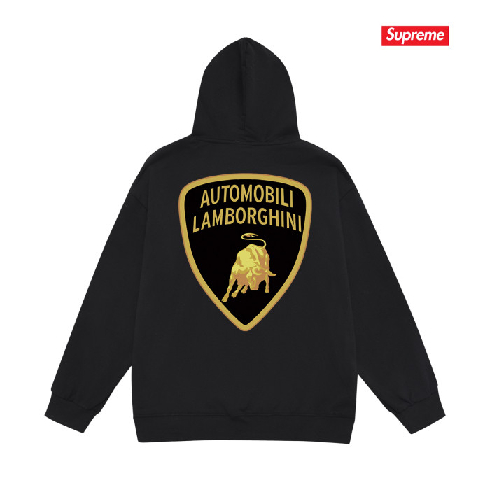 Lamborghini Collab White Shield Bull Logo Fleece Lined Oversized Hoodie 3 colors 29510953