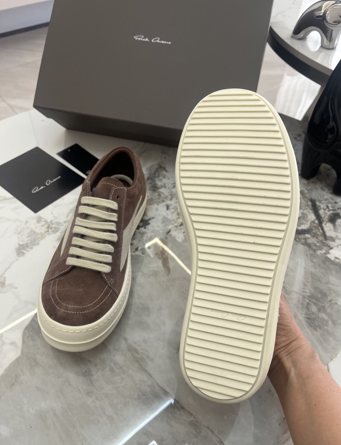 [plus-size shoes] 1:1 quality version Brown Suede Upper Cream Diagonal Side Panel Chunky Sole Low Top Sneaker 29520177