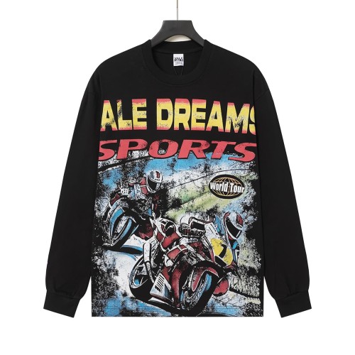 Yellow Red Gradient Sports Motorcycle Racer Print Long Sleeve T-shirt 29524893