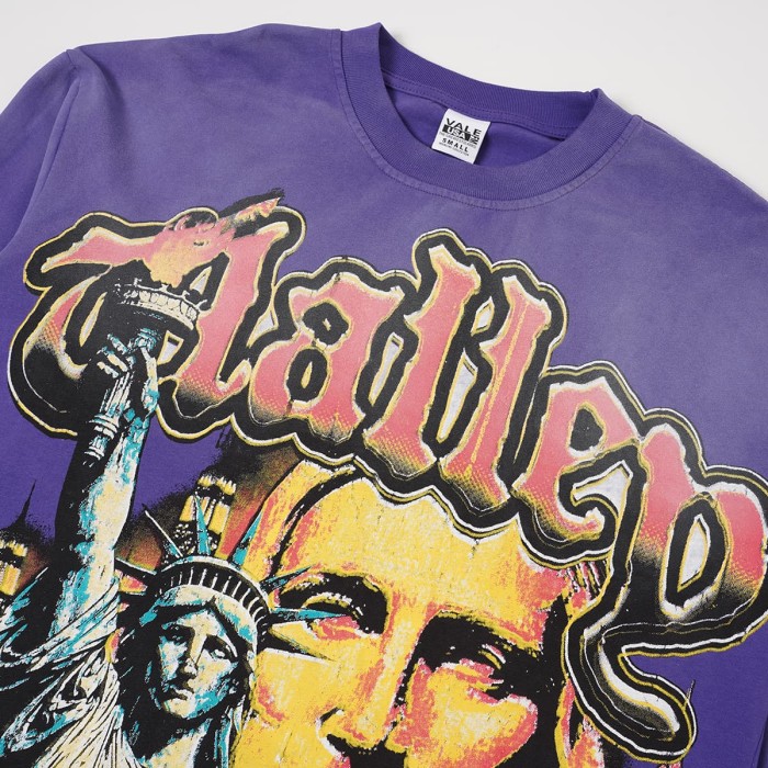 Wash Gothic Letter Liberty NYC Big Face Back Gothic Letter Long Sleeve T-shirt 2 colors 29524933