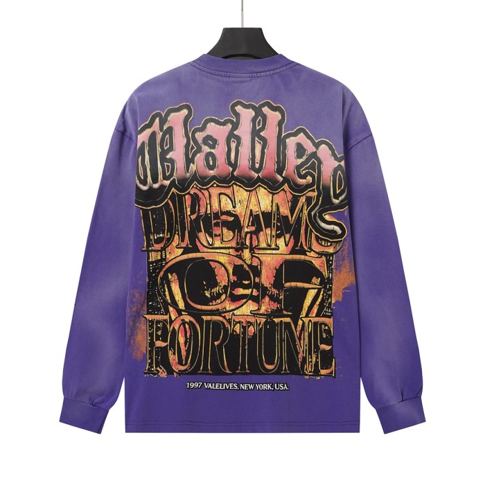 Wash Gothic Letter Liberty NYC Big Face Back Gothic Letter Long Sleeve T-shirt 2 colors 29524933