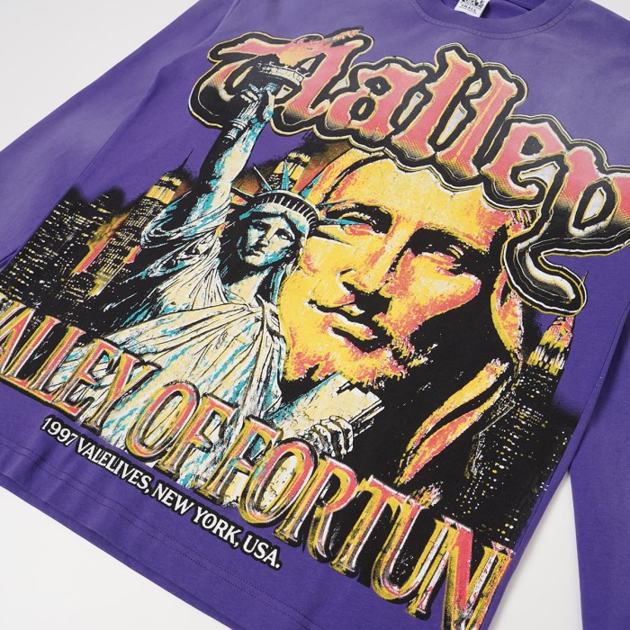 Wash Gothic Letter Liberty NYC Big Face Back Gothic Letter Long Sleeve T-shirt 2 colors 29524933