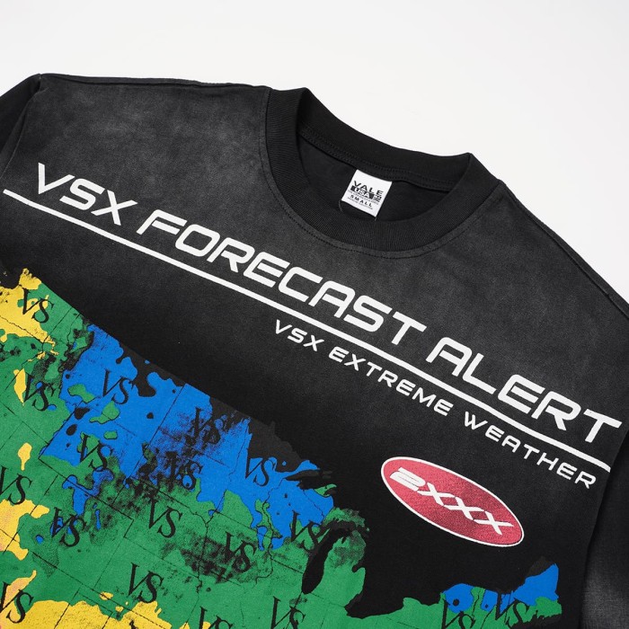 Acid Wash VSX Forecast Map Print Long Sleeve T-shirt 29524938