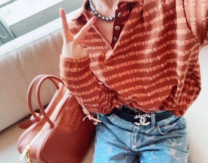 1:1 quality version All Over CH Letter Cross Jacquard Stripe Long Sleeve Polo Long Sleeve Tee 29527324