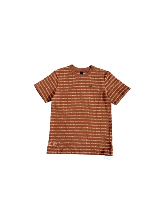 1:1 quality version Brown All Over CH Letter Cross Jacquard Stripe Unisex Tee 29527330