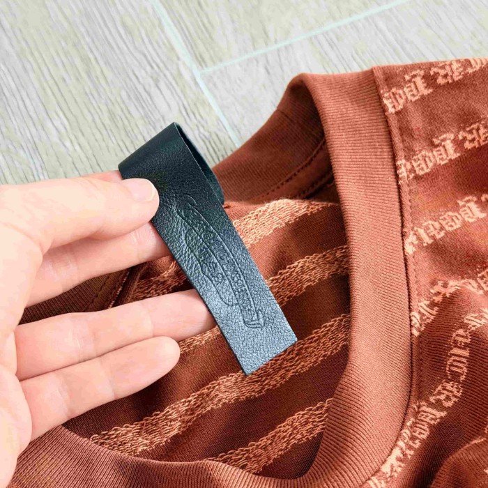 1:1 quality version Brown All Over CH Letter Cross Jacquard Stripe Unisex Tee 29527330