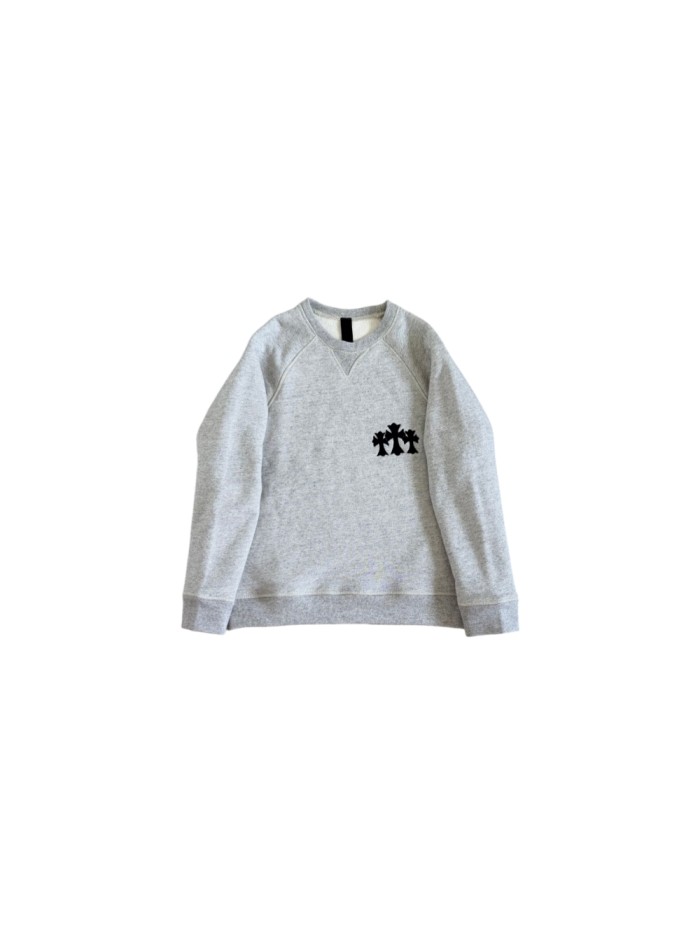 1:1 quality version Black Cross Chest Embroidery Back CH Gothic Script Crewneck Sweatshirt 29527486
