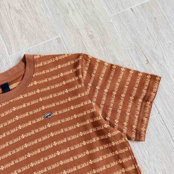 1:1 quality version Brown All Over CH Letter Cross Jacquard Stripe Unisex Tee 29527330