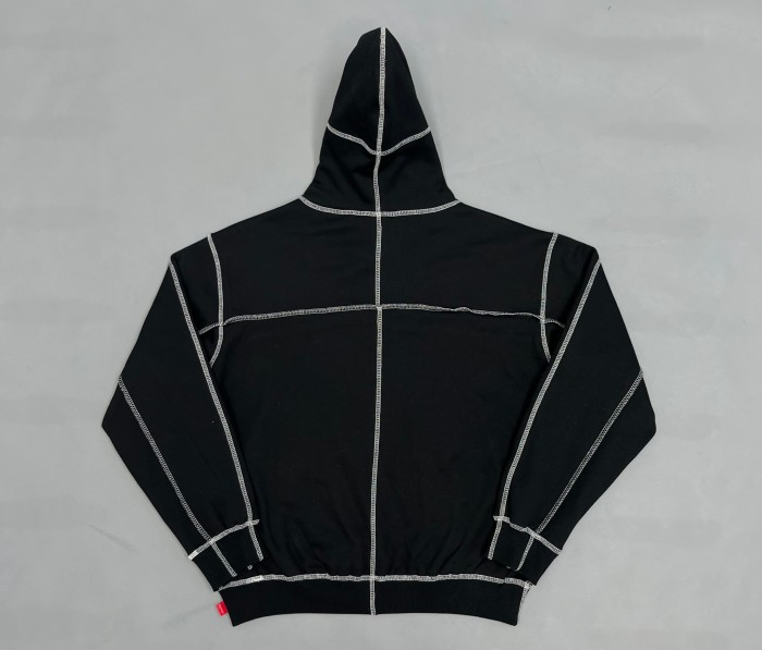 1:1 quality version Contrast Topstitch Chest Embroidery Side Vertical Letter Hoodie & Pants Set 29528433