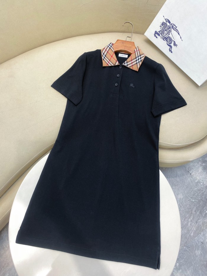 1:1 quality version Chest Knight Logo Classic Check Collar Polo Dress 2 colors 29528611
