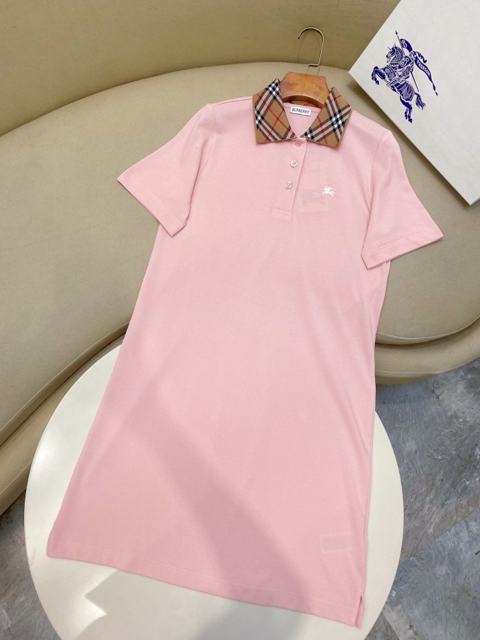 1:1 quality version Chest Knight Logo Classic Check Collar Polo Dress 2 colors 29528611