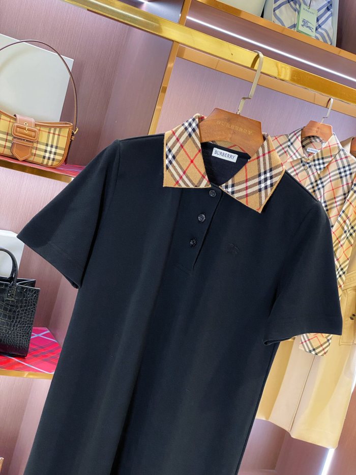 1:1 quality version Chest Knight Logo Classic Check Collar Polo Dress 2 colors 29528611