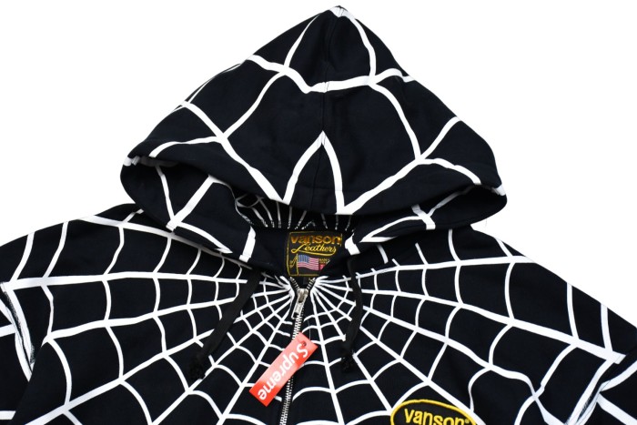 Vanson Leathers X Spider-Man Spider Web Zip Hoodie 2 colors 29530971