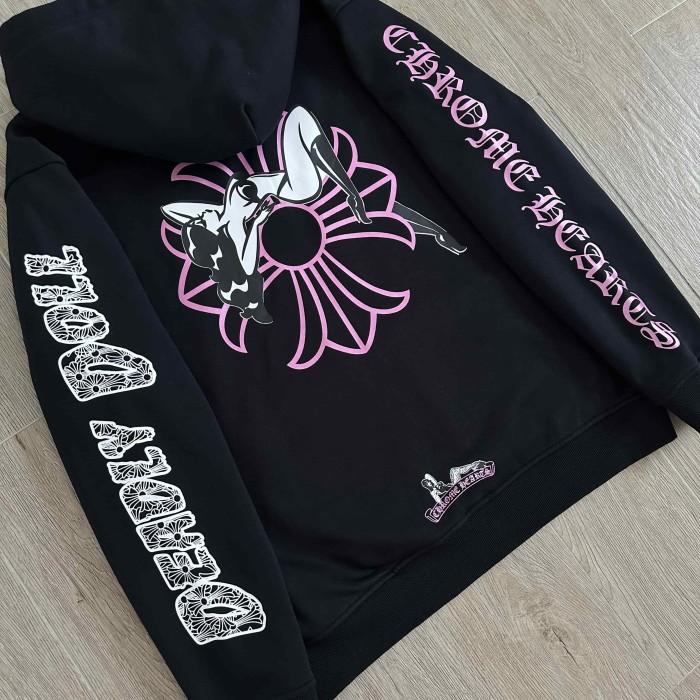 1:1 quality version Deadly Doll X Dancer Gradient Gothic Full Sleeve Tattoo Zip Drawstring Hoodie 29530810