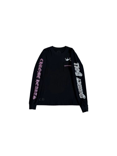 1:1 quality version Deadly Doll X Back Pink Flower Upside-Down Dancer Long Sleeve Tee 29530827