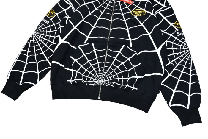 Vanson Leathers X Spider-Man Spider Web Zip Hoodie 2 colors 29530971