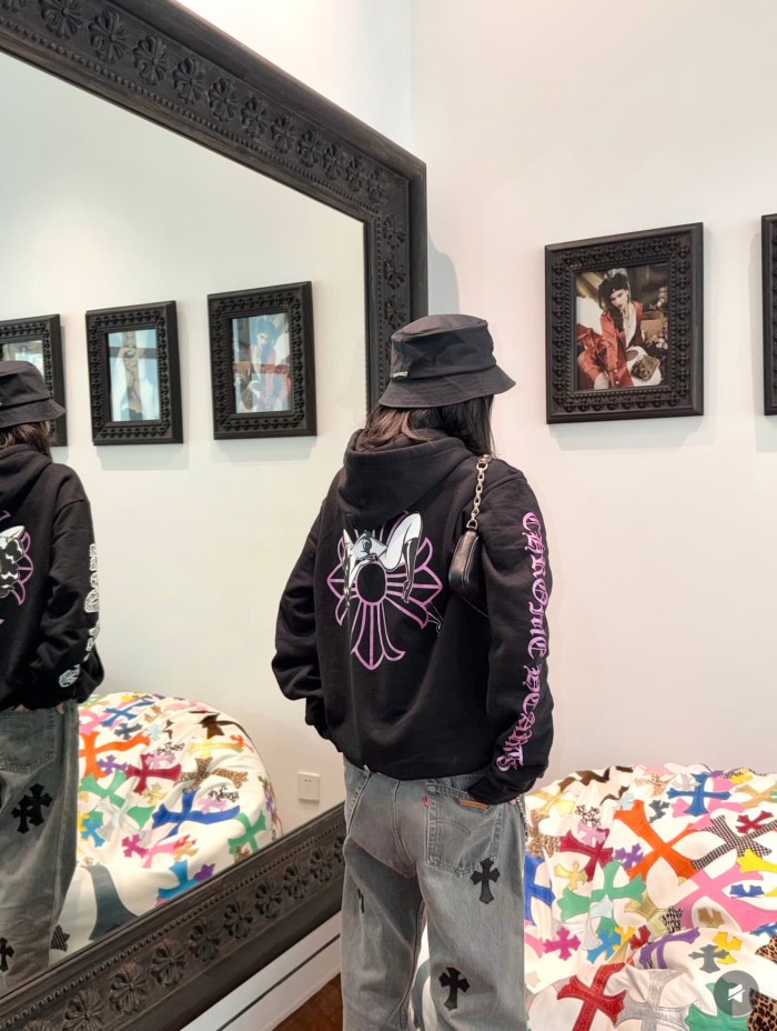 1:1 quality version Deadly Doll X Dancer Gradient Gothic Full Sleeve Tattoo Zip Drawstring Hoodie 29530810
