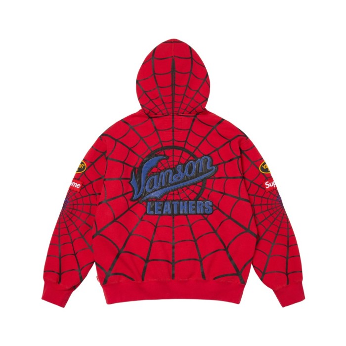 Vanson Leathers X Spider-Man Spider Web Zip Hoodie 2 colors 29530971