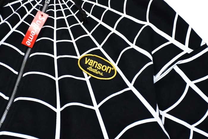 Vanson Leathers X Spider-Man Spider Web Zip Hoodie 2 colors 29530971
