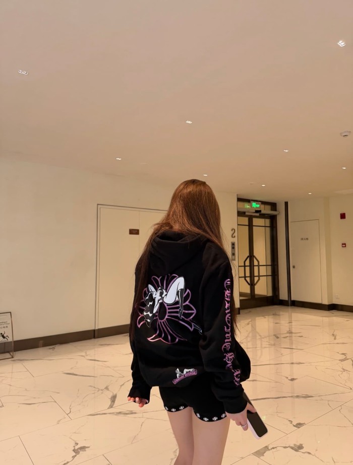 1:1 quality version Deadly Doll X Dancer Gradient Gothic Full Sleeve Tattoo Zip Drawstring Hoodie 29530810