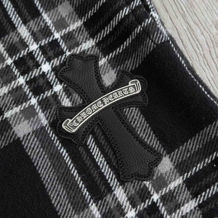 1:1 quality version Sheepskin Cross Pure Cotton Flannel Black Grey Plaid Straight Loose Pants 29530860