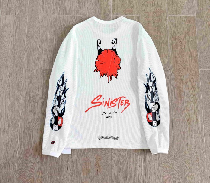 1:1 quality version Waffle Knit Chest Mini Logo Sleeve Flame Checker Back Devil Long Sleeve Tee 29530641