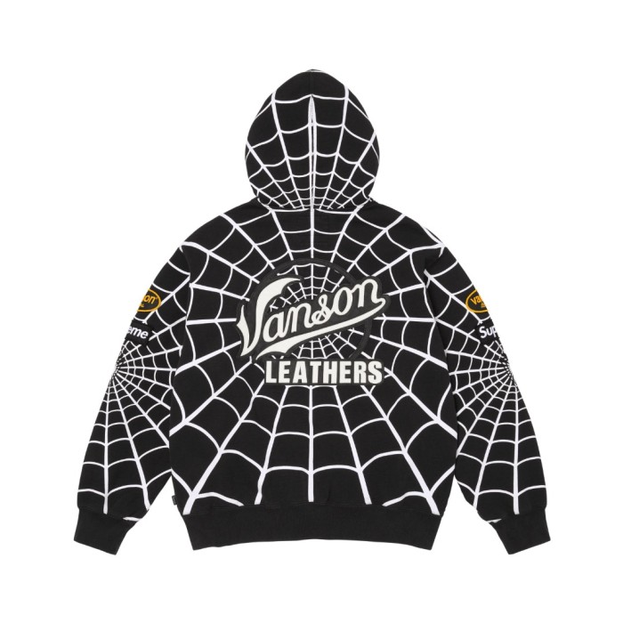 Vanson Leathers X Spider-Man Spider Web Zip Hoodie 2 colors 29530971