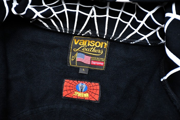 Vanson Leathers X Spider-Man Spider Web Zip Hoodie 2 colors 29530971