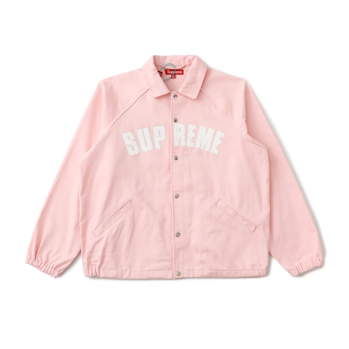 Wash Denim Point Collar Chest Applique Large Letter Snap Coach Jacket 3 colors 29533425