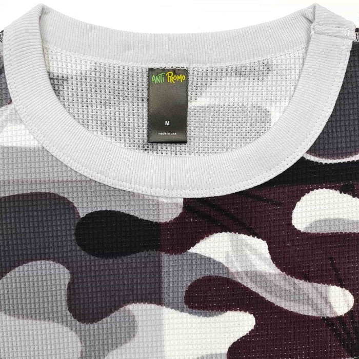1:1 quality version White Grey Black Camouflage Mesh Waffle Long Sleeve Tee 29533002