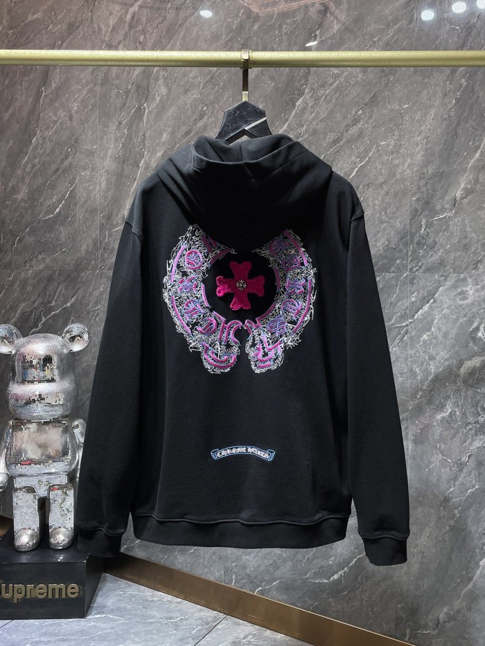 Horseshoe Sanskrit Cross Handmade Patch Embroidery Hoodie 2 colors 29533471
