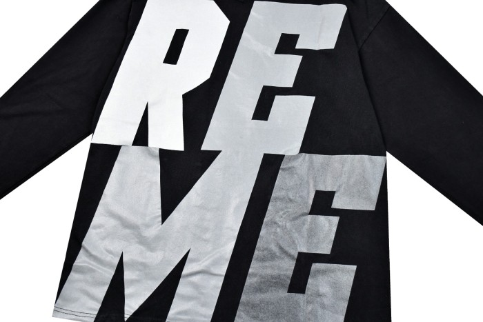 1:1 quality version Reflective Letter Washed Loose Crew Neck Long Sleeve T-Shirt 29533444