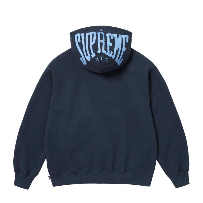 Curved Hood Brim Large Letter Print Fleece Hoodie 3 colors 29533404
