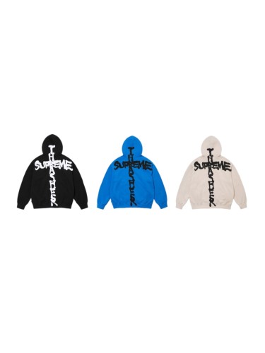 Thrasher Back Cross Graffiti Large Letter Full Zip Oversized Hoodie 3 colors 29533387