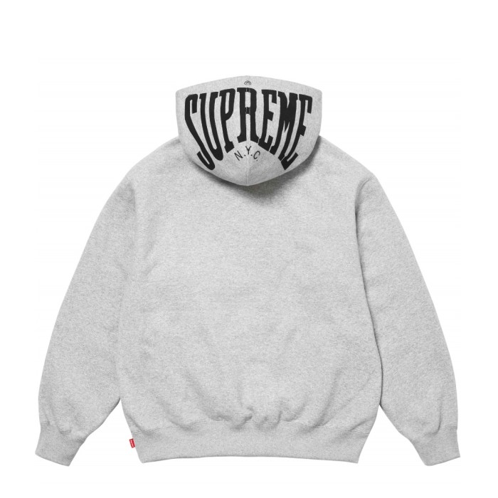 Curved Hood Brim Large Letter Print Fleece Hoodie 3 colors 29533404