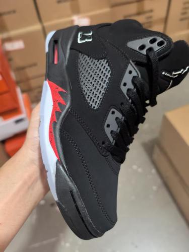 [plus-size shoes]1:1 quality version @j5 Retro OG Halloween Black and Picante Red High Top Basketball Shoes 29535264