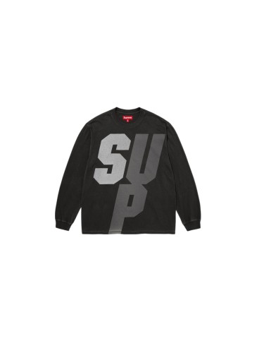 1:1 quality version Reflective Letter Washed Loose Crew Neck Long Sleeve T-Shirt 29533444